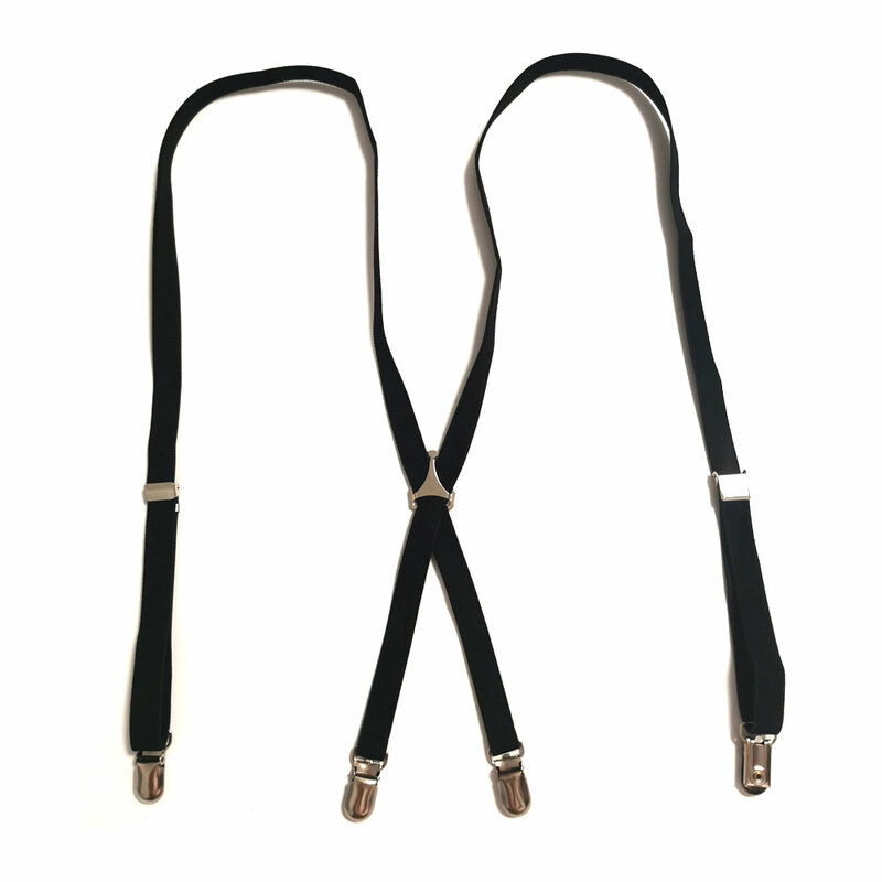 Bretelles élastiques à Double bretelle pour hommes et femmes, 4 clips, type X, accessoires pour vêtements, pantalon, largeur 1.5cm