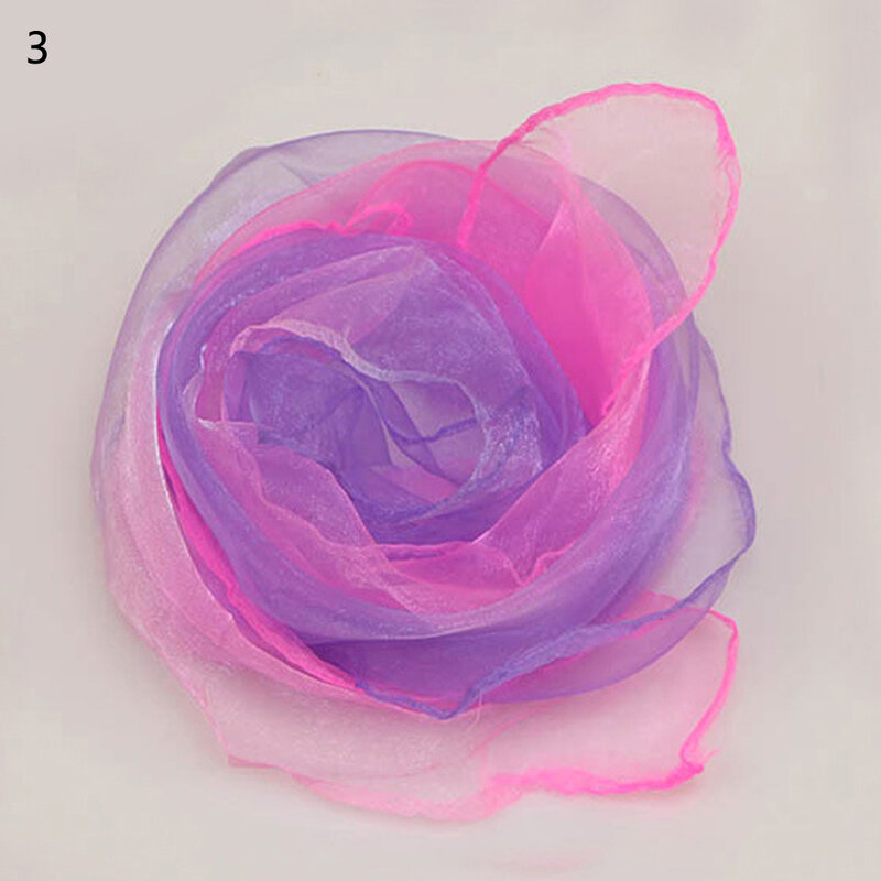 Gradient Color Small Square Scarf Stage Dance Show 60x60cm Girls Decorative Head Scarf Kerchief Neck Wrap Performance Props