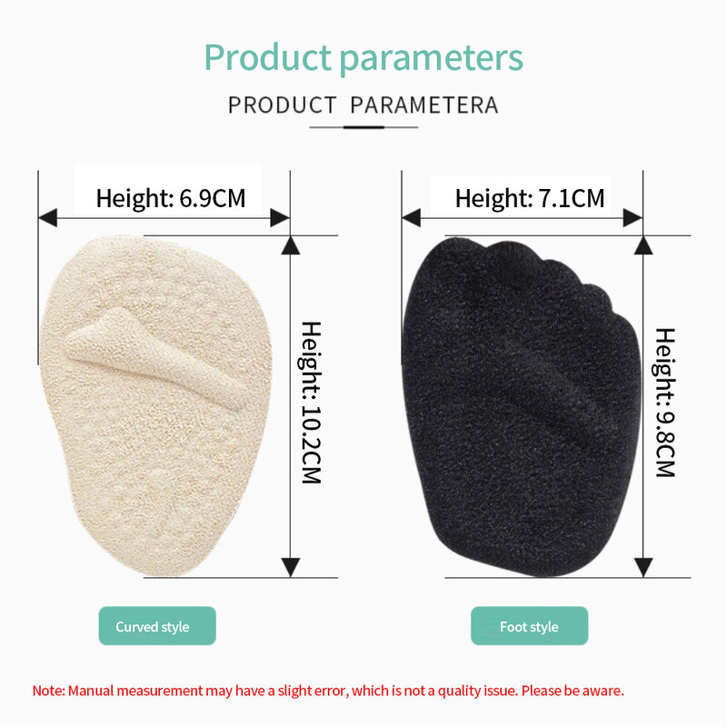 1pair Anti Slip Forefoot Insole Foot Pad Self-adhesive For High Heels Sandals Soft Shoes Pads Orthopedic Insole Foot Cushions