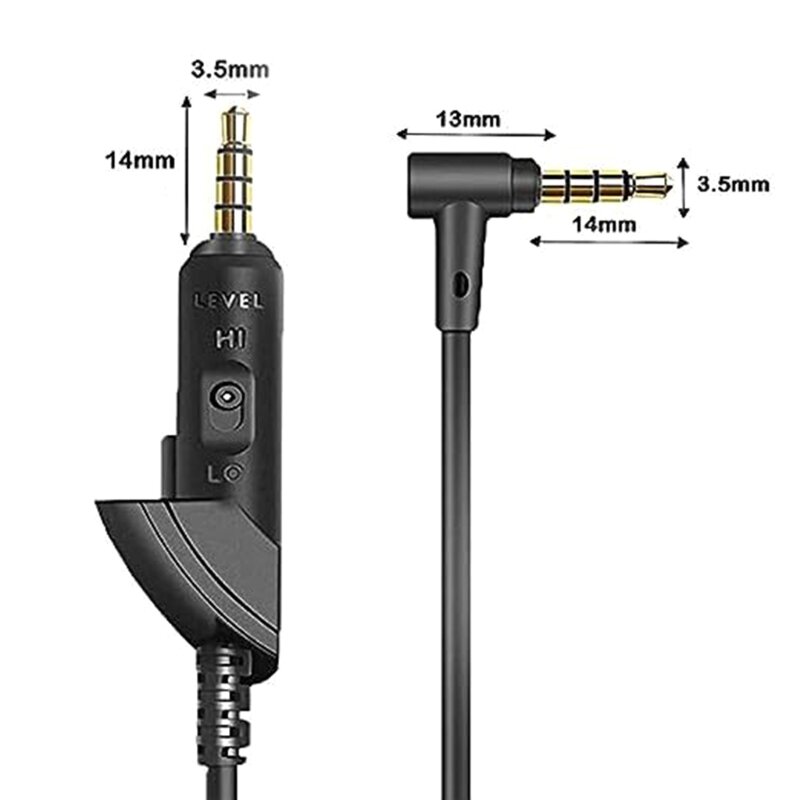 Cable auriculares Cable 3,5 mm a 3,5 mm para auriculares QC15 Compatibilidad universal 95AF