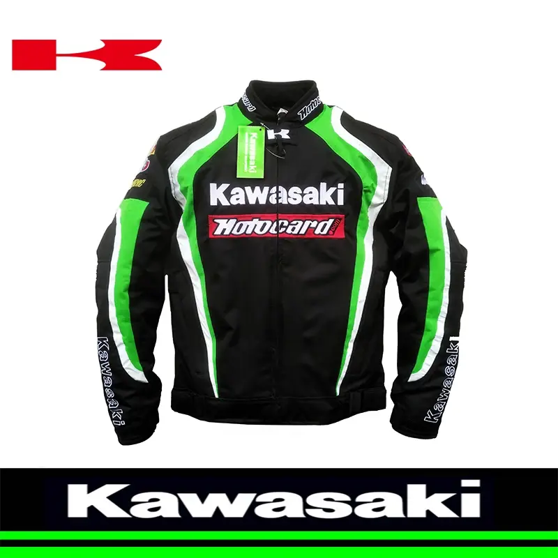 Новая мотоциклетная куртка Kawasaki из ткани Оксфорд, всесезонный костюм для верховой езды, непродуваемая теплая куртка с защитой от ветра на осень