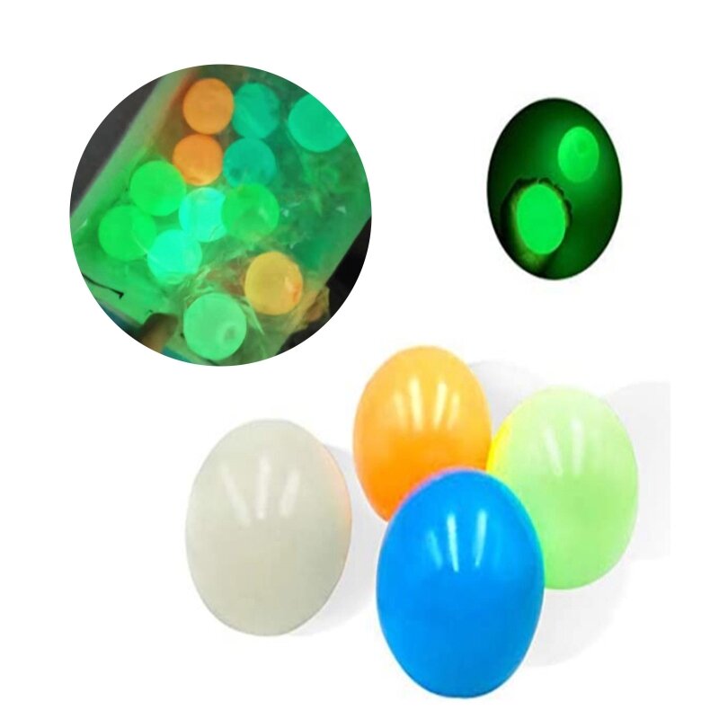 Bolas adhesivas de techo para apretar, bolas antiestrés blandas que brillan en la oscuridad, juguetes para aliviar la ansiedad y la presión