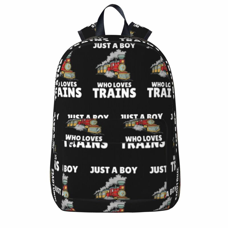Grande Capacidade Train Mochilas para Crianças, Student Book Bag, Shoulder Bag, Mochila de Viagem, Saco de Escola, Apenas Um Menino Que Ama, Trens