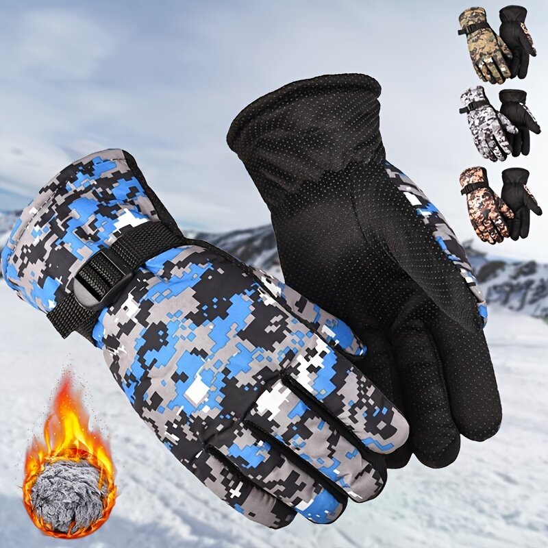 남녀공용 겨울 사이클링 장갑, 야외 방수, 스키 라이딩, 하이킹 오토바이, 따뜻한 장갑, 보온 스포츠 장갑