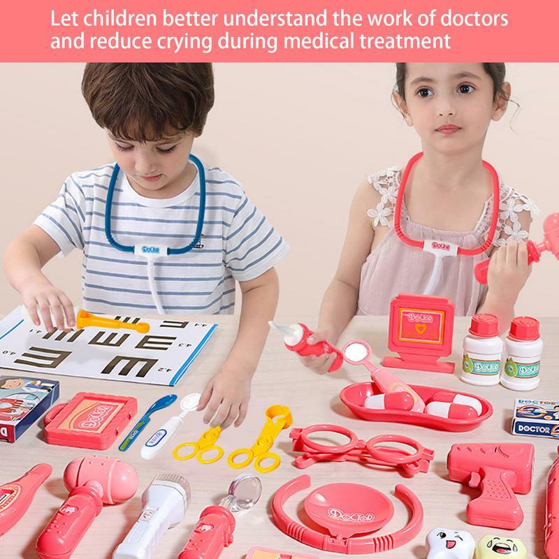 Zestaw lekarza dla dzieci udają, że bawią się stetoskopem i schowkiem 52 szt. Element ubioru zabawka zestaw medyczny świątecznych prezentów urodzinowych