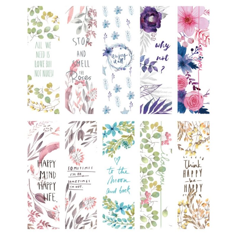 30 Stück schöne Blumen Lesezeichen Nachrichtenkarten Papier Lesezeichen Seitenhalter Dropship