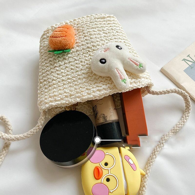 캐주얼 귀여운 과일 만화 사랑스러운 보헤미안 지갑, 어린이 빨대 가방, 한국 스타일 핸드백 짠 여름