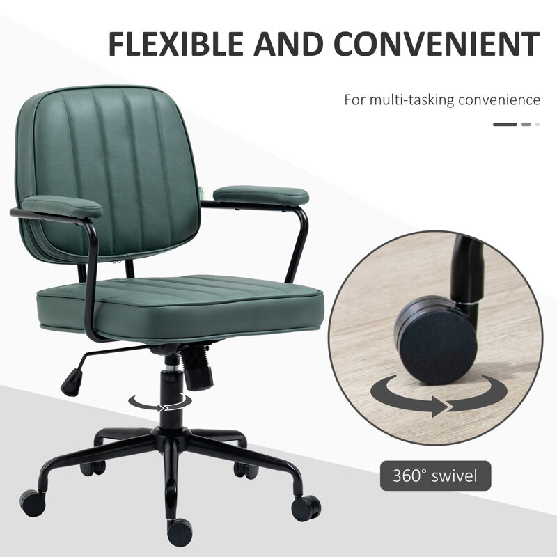 Höhen verstellbarer und kippbarer grüner Vinsetto Home Office Stuhl mit bequemem ergonomischem Design und atmungsaktiver Netz lehne
