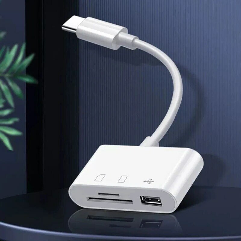 USB Type C อะแดปเตอร์ USB TF อ่านการ์ด SD การ์ดหน่วยความจำ USB-C อะแดปเตอร์สำหรับ MacBook สำหรับ Samsung/Huawei สำหรับโทรศัพท์แล็ปท็อป Xiaomi