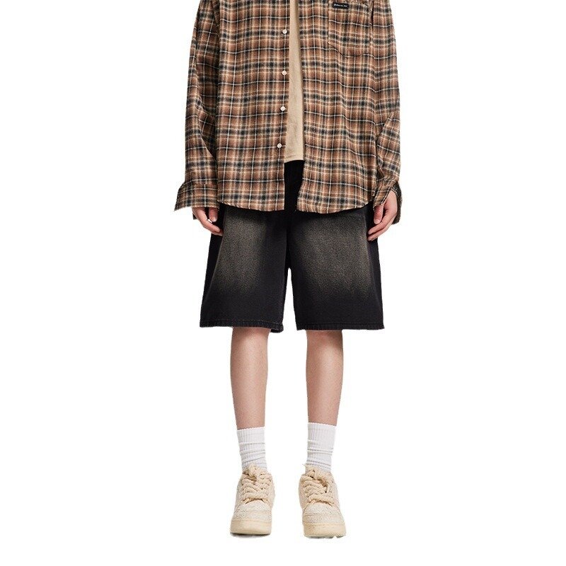 Pantalones cortos de mezclilla para hombre, ropa informal, Vintage, talla grande, alta calidad