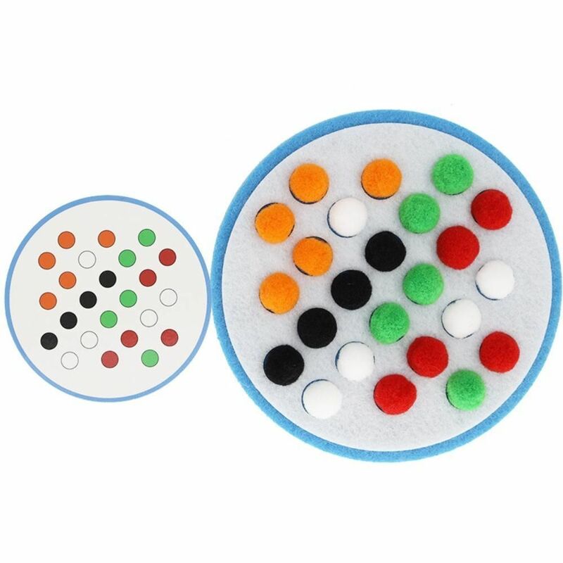 Color Sorting Matching Game, Pompons Pompons, Card Tweezers, Early Educational Toys, 1 Set