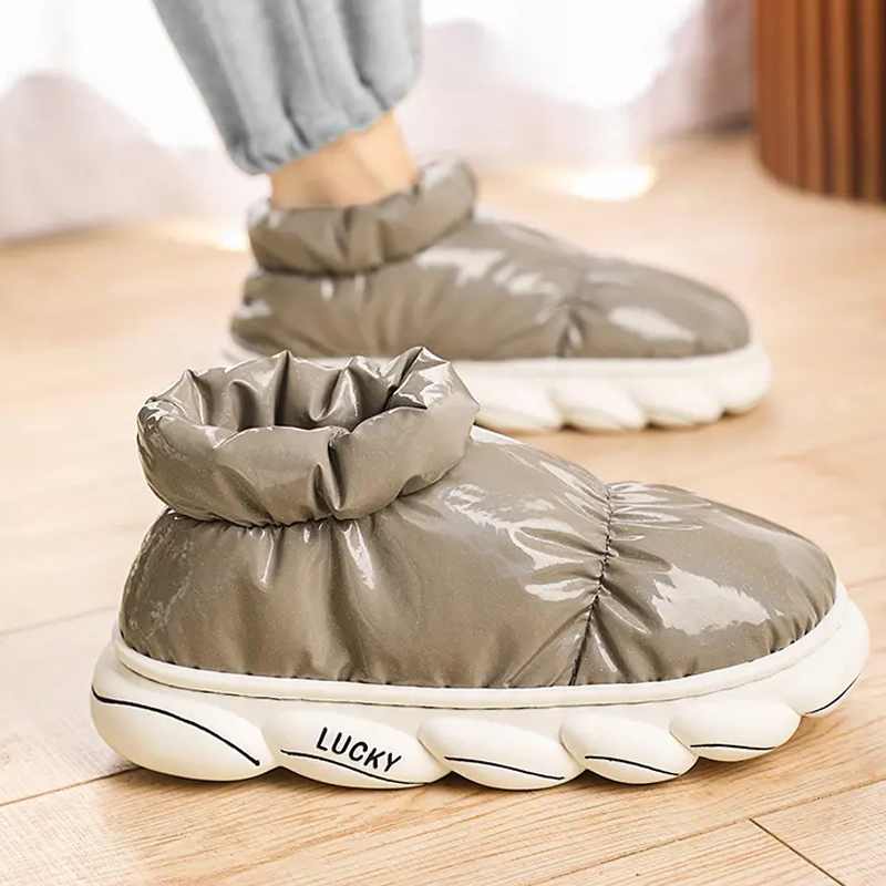 Sapato de algodão confortável masculino, chinelos casuais quentes, leve e resistente ao desgaste, botas de neve masculinas, moda inverno