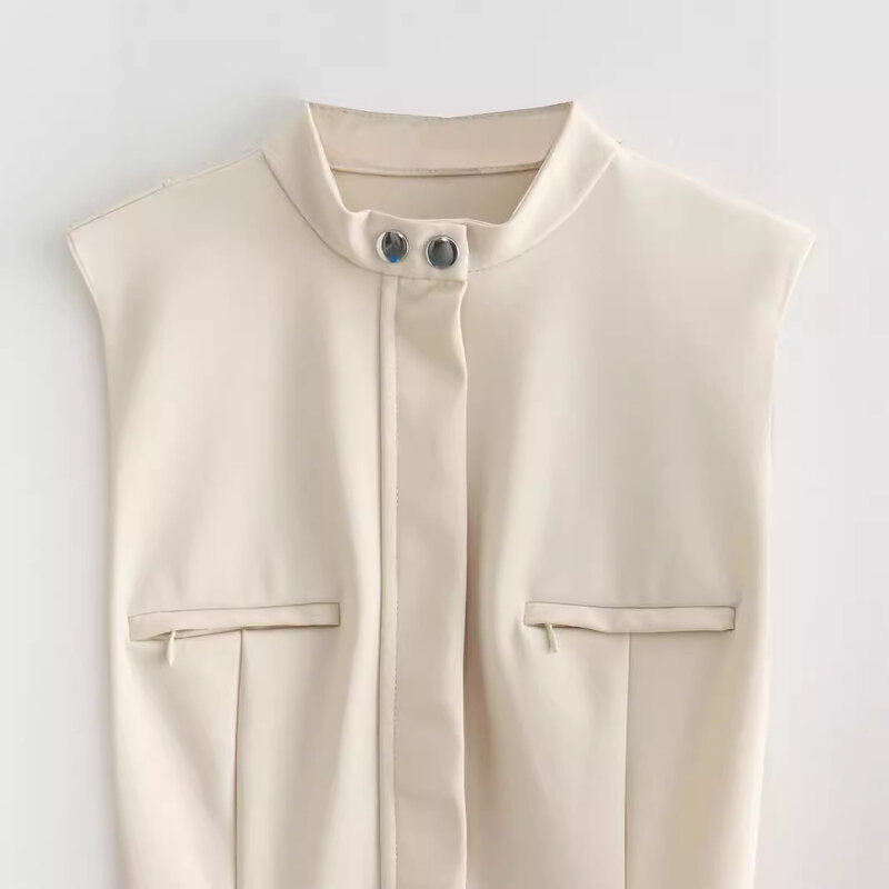 Mini vestido feminino de manga curta de gola com quadril, blusa regata fina, elegante, simples, verão, 2024