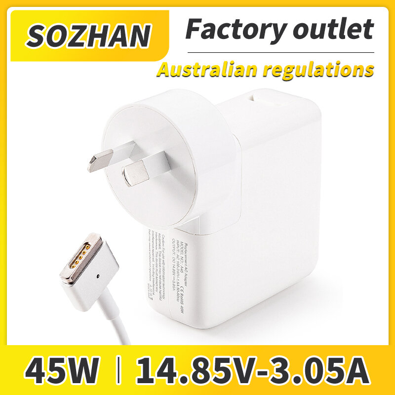SUOZHAN-45W Carregador portátil, 14.85V, 3.05A, Fonte de bateria para MacBook Air 11 ", 13", A1436, A1465, A1466