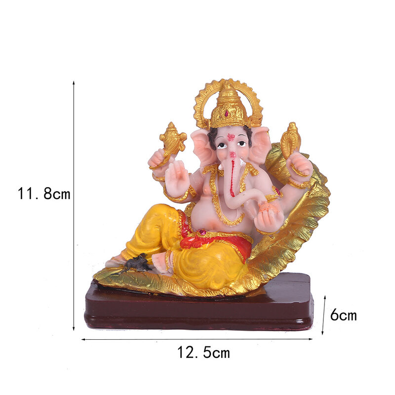 創造的な手工芸品の装飾品インド象の神樹脂の装飾品象の神手作りの色プリント