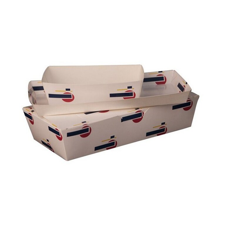Prodotti personalizzati vassoi per imballaggio alimentare da asporto usa e getta scatola di carta per Hot Dog Taco