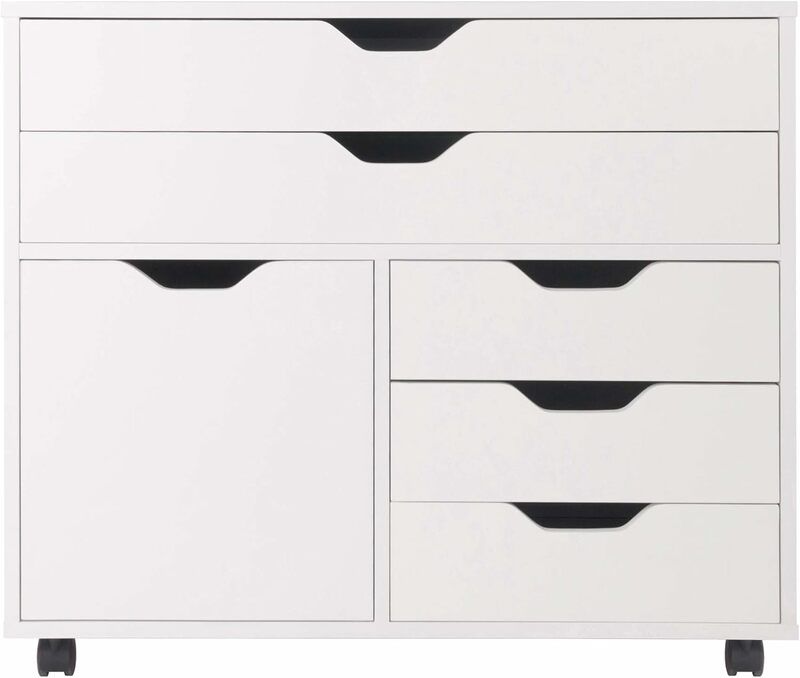 Wood Halifax Cabinet, 2 Large Drawer with 3 Small Drawer, White