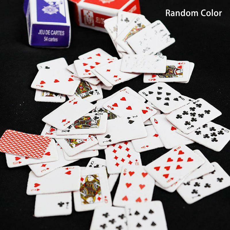Mini New Poker kleine Spielkarten 1,5x1cm Familien spiel Reises piel lustiges Poker Super Mini Finger Poker Karten Set Drops hipping