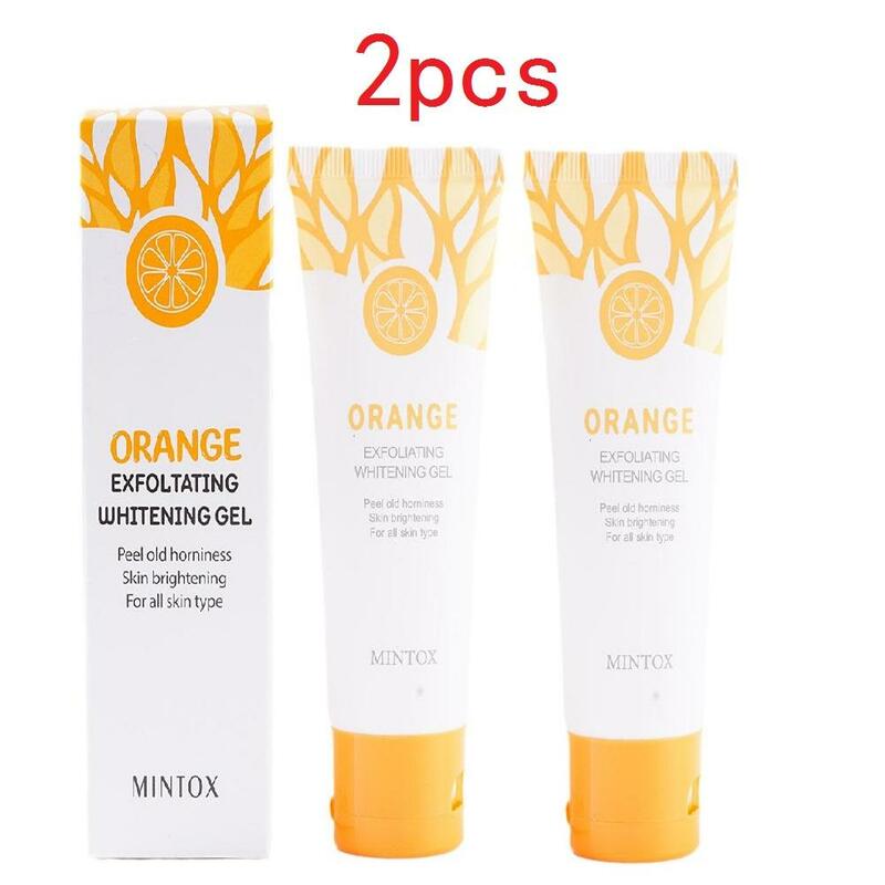2pcs Orange Body Milk Scrub Exfoliating Gel Facial Whitening Body Facial Abrasive Skin Cleansing Care Moisturizing Beauty Girls