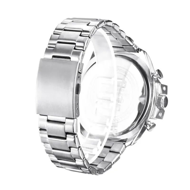 Zegarek dla mężczyzn Luxury Casual srebrny ze stali nierdzewnej męskie zegarki kwarcowe Top marka Cagarny wodoodporny wojskowy Reloj Hombre