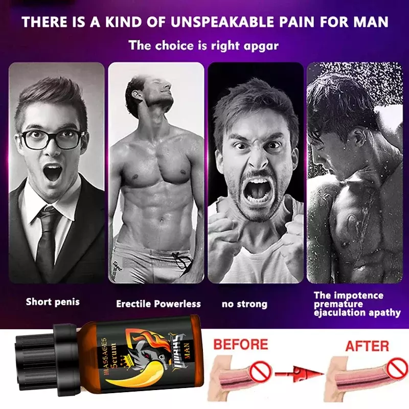 Aceite retardante para el sexo masculino, aceite para agrandar el pene, intenso, duradero, 60 minutos de espray, producto para el crecimiento del pene