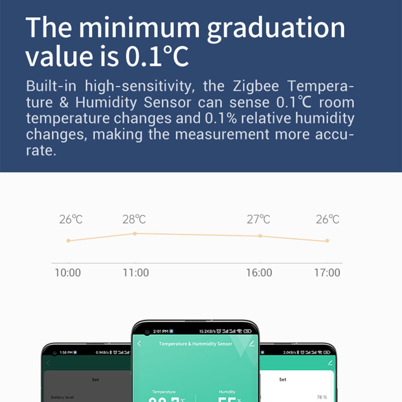 Tuya Zigbee 3.0 온도 및 습도 센서 원격 모니터, 스마트 라이프 앱, 배터리 전원, 알렉사 구글 홈으로 작동