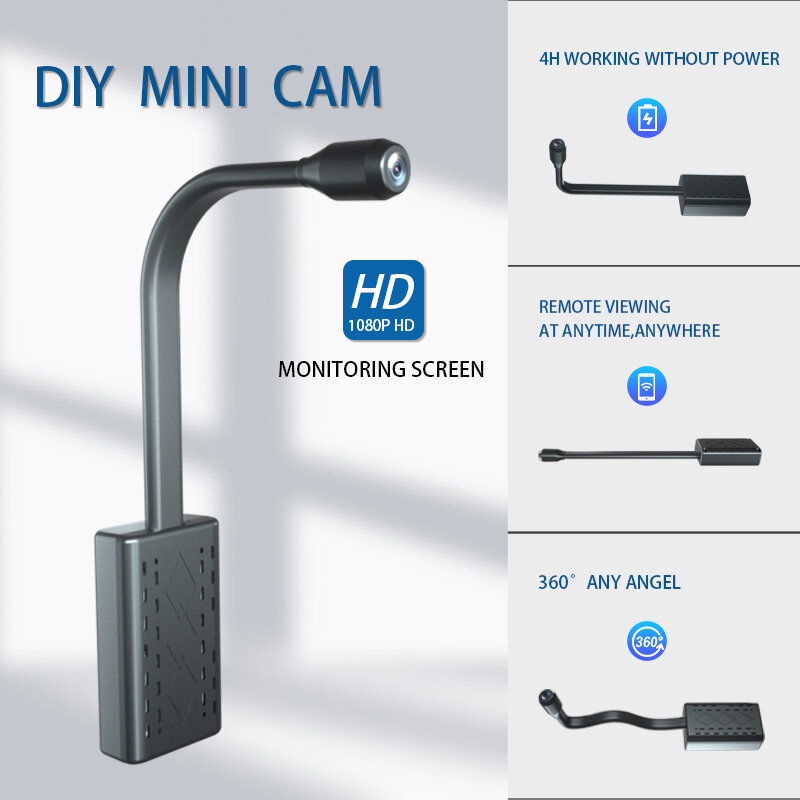 Kamera Mini HD Perlindungan Keamanan Perekaman Loop Kamera IP Pengawasan Jarak Jauh Baterai Sensor Perekam Audio Rahasia Video WiFi