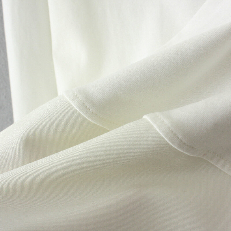 Pulôver branco casual feminino, camiseta plus size, camiseta de manga longa, camiseta curva e comprimento médio, roupas de outono, E2 859, 2023