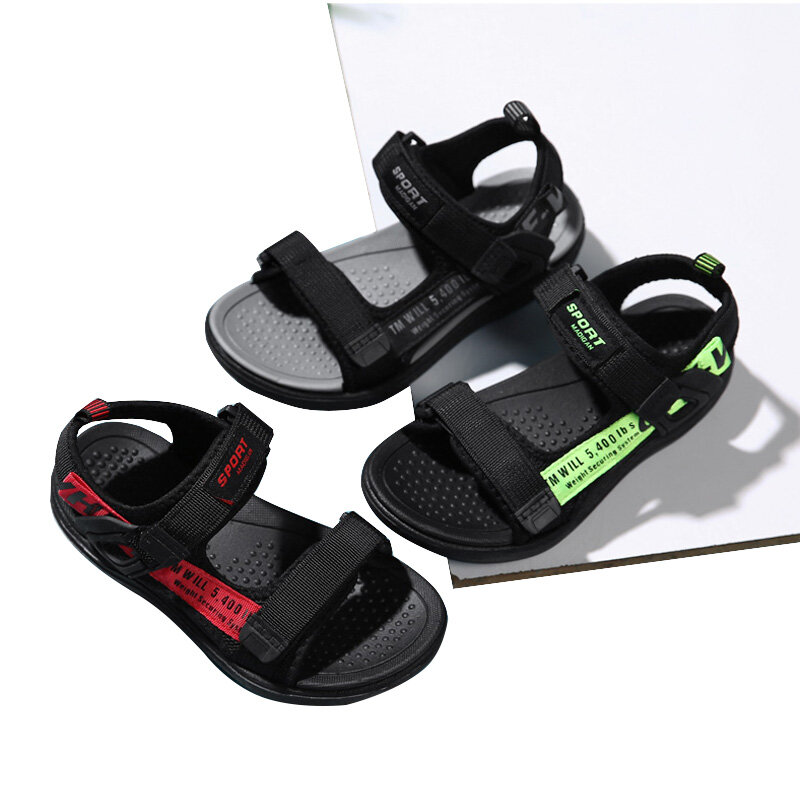 Chaussures d'été pour enfants, sandales de marque Velcro pour garçons et filles, confortables, Sport, maille, sandales de plage souples pour bébés, 2022