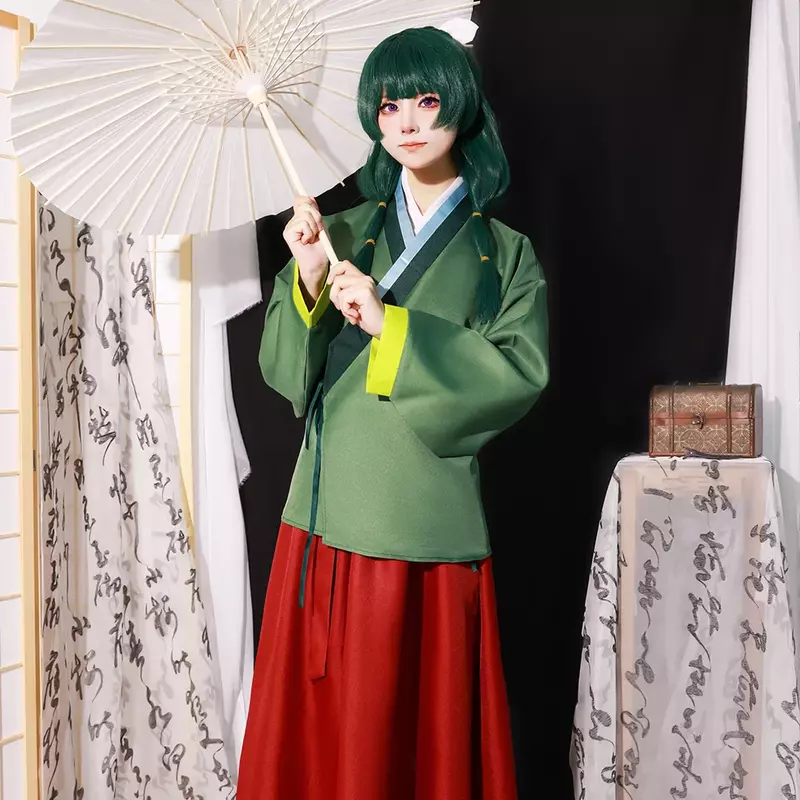 Maomao Cosplay Costume Perruque pour Femme, Anime The Apothecary Diaries, Jupe, Haut Vert, Épingle à Cheveux, Kusuriya No Hit209 Pain, Halloween