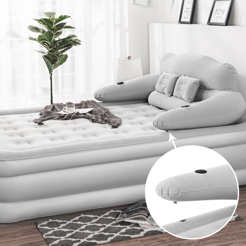 ที่ช่วยถือสำหรับใช้บนเตียงเป่าลมพับได้แบบเดี่ยวที่นอนเป่าลมกลางแจ้งในบ้าน tempat tidur tiup