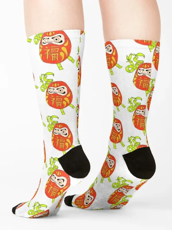Lucky Bamboo Daruma Doll Socks cotton funny gifts fashionable set Socks For Girls Men's