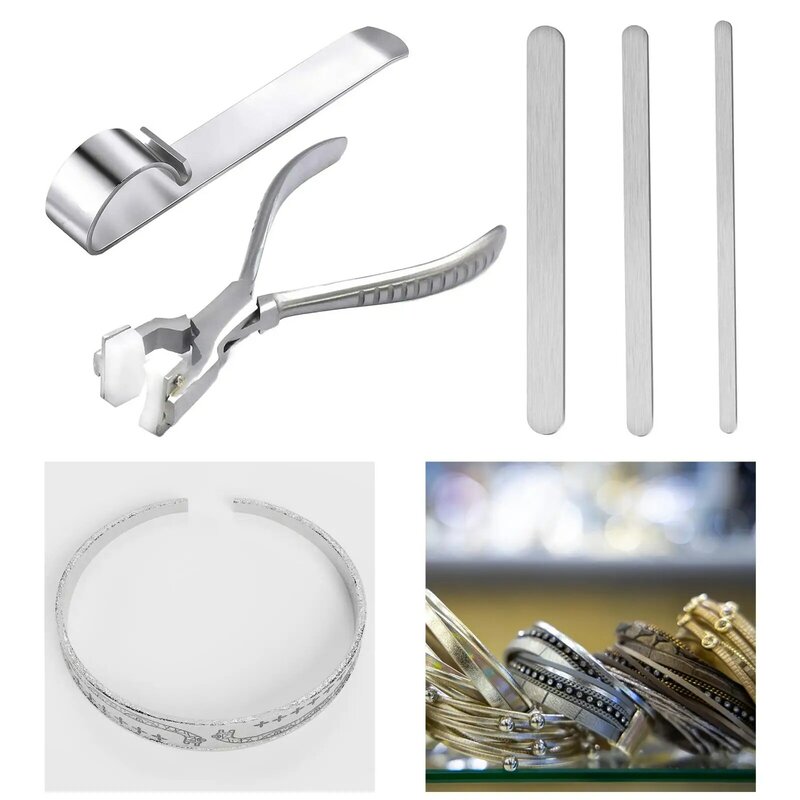 5 Pieces Bracelet Bending Plier Bar Kit Bending Tools for Bracelets DIY Bracelet Making Cuffs Metal Engraving Valentine's Day