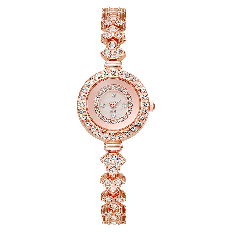 Jam tangan gelang cahaya mewah baru jam tangan kuarsa wanita berlian imitasi multi lapis hadiah aksesori fashion