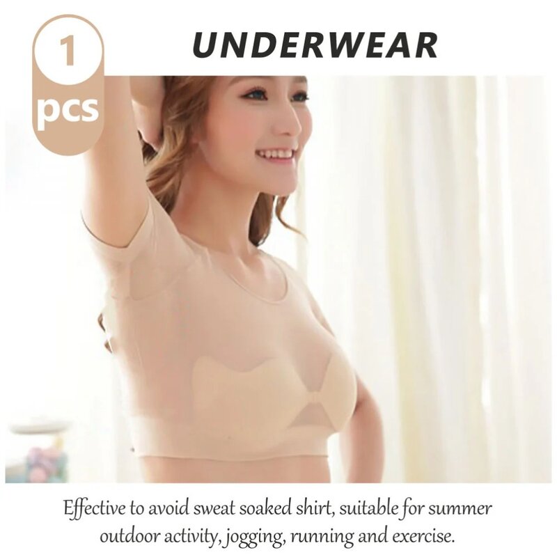 Breathable Underarm Sweatpad Underwear Slimming Sweat Proof Mesh Sweat-absorbing Vest Washable Pad Sweat Wicking Vest Women