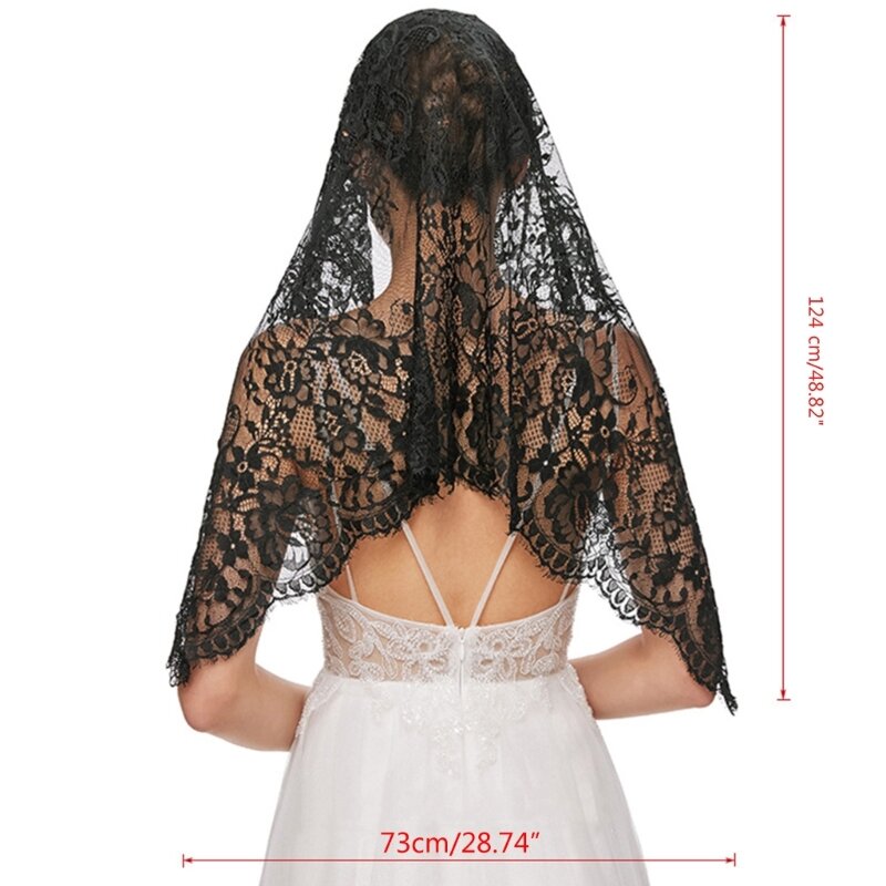 Flower Girl Veil Lace Veils Wedding Hair Accessories Creamy White Floral Lace Wedding Veil Scarf Mantilla