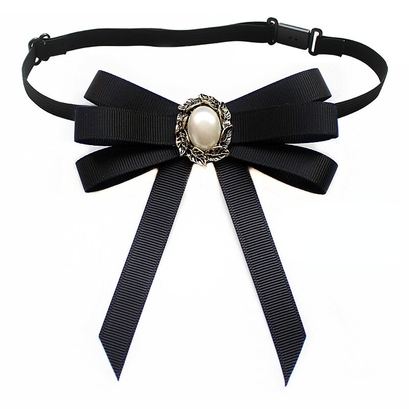 Bow Tie ขนาดเล็กสำหรับสตรีสาว Bank สีขาวเสื้อเชิ้ตคอดอกไม้สไตล์เกาหลีอังกฤษสไตล์วิทยาลัยแฟชั่น Handmade Ribbon Bowtie Pins