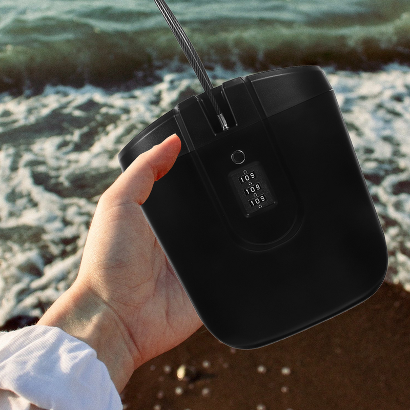여행용 가방 잠금 장치, 대학 기숙사 안전한 방, 작은 해변 귀중품 및 휴대폰 블랙 컨테이너