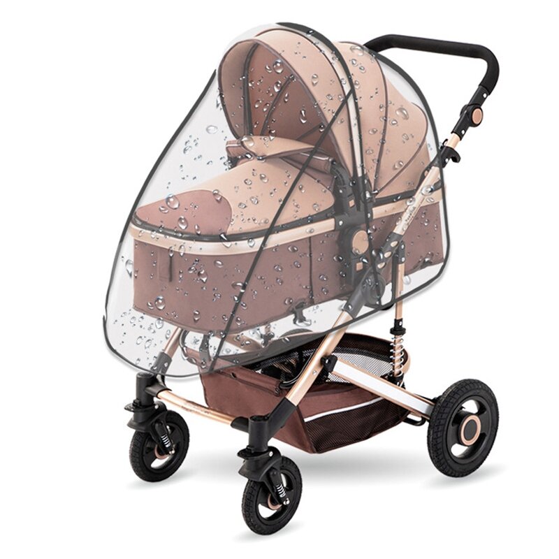 Universal Stroller Rain Cover Baby Car Weather Wind Sun Shield Transparent Breathable Trolley Umbrella Raincoat Accessories
