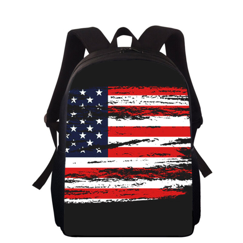 USA American flag 15” 3D Print Kids Backpack Primary School Bags for Boys Girls Back Pack Students School Book Bags