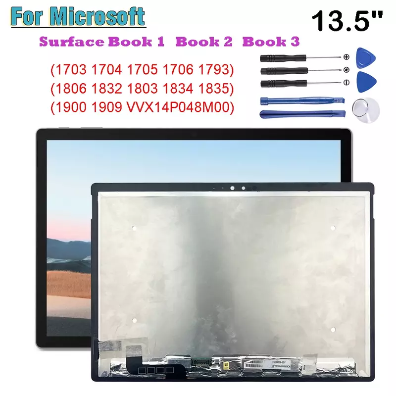 AAA + สำหรับ Microsoft Surface Book 1 2 3 13.5 "1703 1704 1705 1706จอแสดงผล LCD แบบสัมผัสหน้าจออะไหล่กระจก