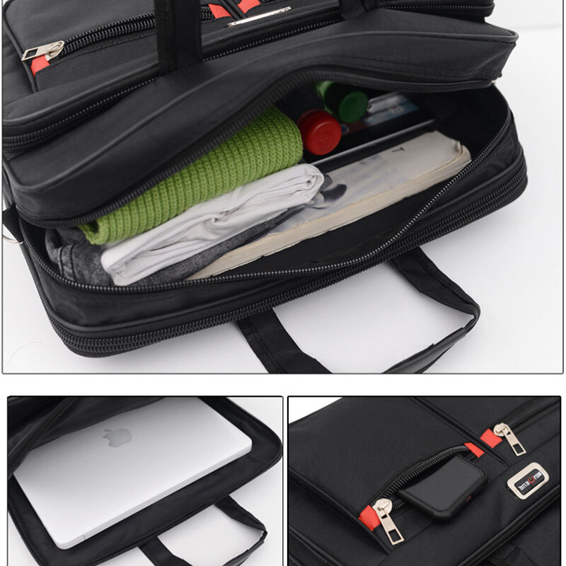 Bolso de mano sencillo para hombre, maletín de negocios para ordenador portátil de 15,6 pulgadas, bolsas de hombro de gran capacidad, bolsa de mensajero para Notebook de viaje