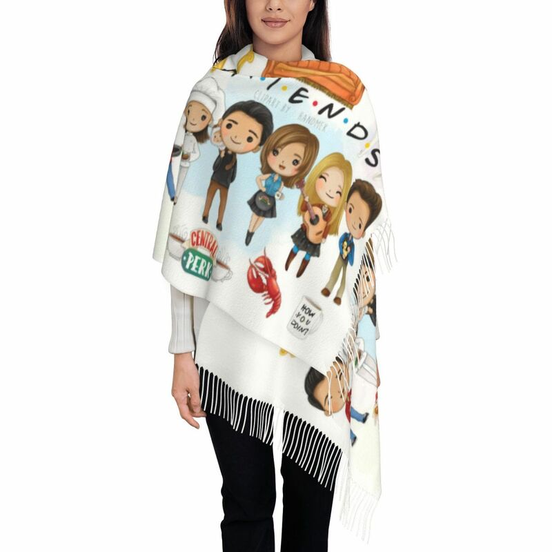 Женский Длинный классический шарф для ТВ-шоу с надписью «Friends»