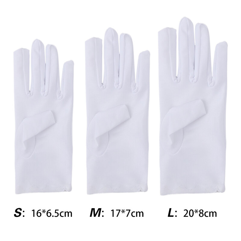 1pair New Fashion White Kids Gloves Boys and Girls White Dancing Dress Etiquette Gloves Stage Performance Spandex Elastic Gloves