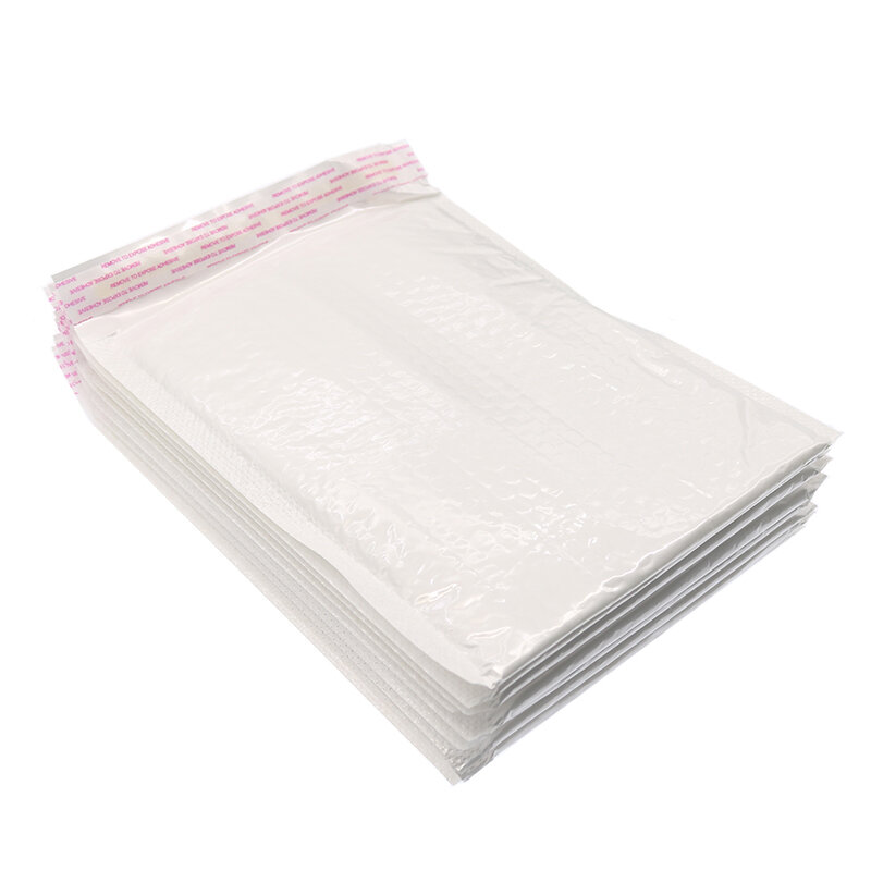 Bolsa de burbujas de polietileno blanco piezas, sobre de película perlada ultraligera, impermeable, a prueba de golpes, para libros de preservación de negocios, 10 unidades
