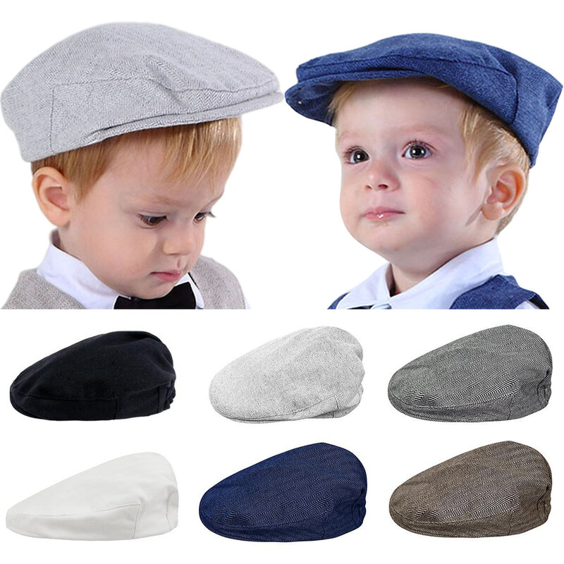 Детская шапка для мальчиков, кепка для игры в гольф, головной убор с флагом в елочку для новорожденных, для крещения, для детей, для джентльменов, для свадьбы, из мягкого хлопка