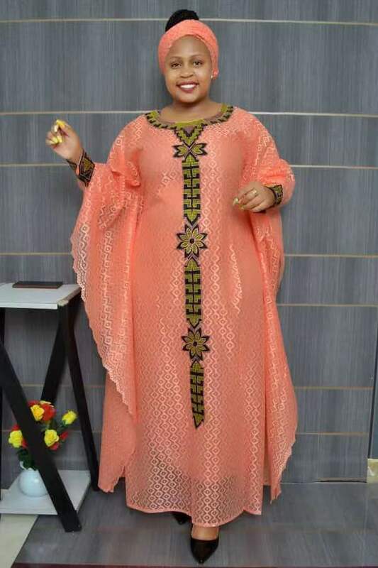 Dengan ikat kepala mode gaun Afrika untuk wanita Muslim renda Boubou Dashiki pakaian tradisional Afrika Ankara pakaian gaun malam