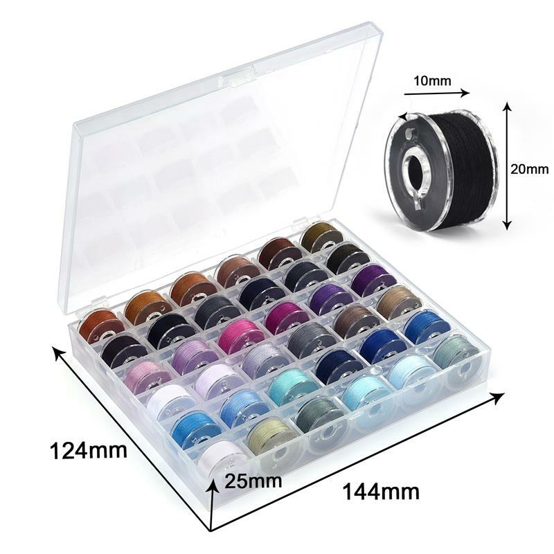 25/20 Colors Set Bobbin Thread Polyester Thread Spools Sewing Machine Bobbins With Storage Box For Embroidery Sewing Accessories