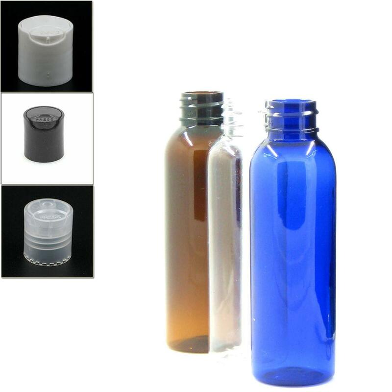 Botella de plástico transparente PET con tapa superior de disco, tapón dispensador redondo vacío, 30ml, 50/60ml, 120ml, 150ml, 200ml, 250ml, 300ml, 500ml