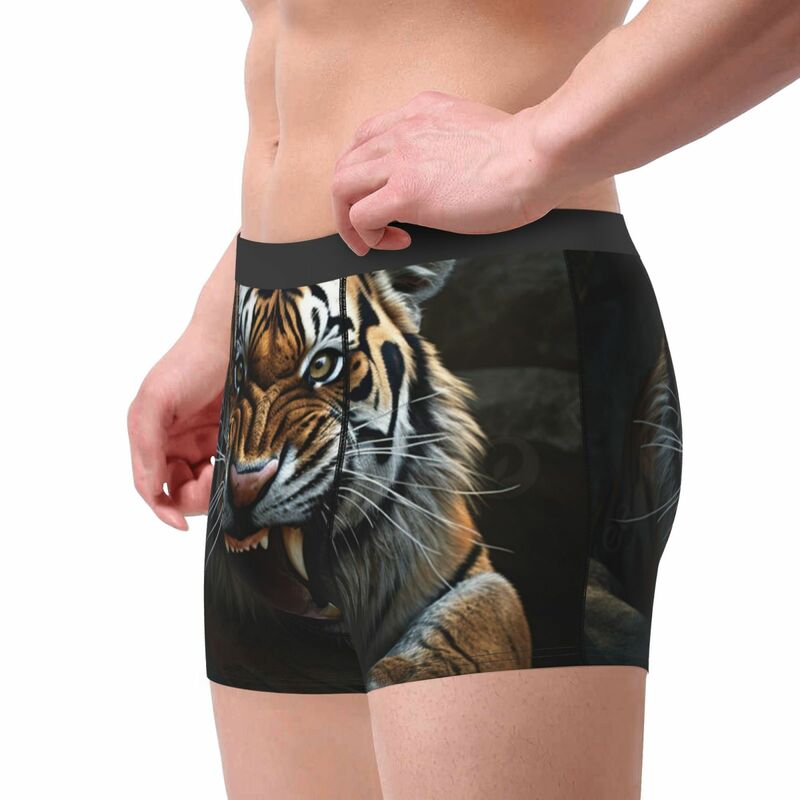 Brüllen blau Tiger Leopard Design Tierhaut Simulation Unterhose atmungsaktives Höschen Herren Unterwäsche Print Shorts Boxershorts